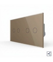 Сенсорный проходной выключатель Livolo 4 клавиши (2+2), 2 модуля