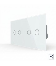 Сенсорный проходной выключатель Livolo 4 клавиши (2+2), 2 модуля