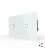 Сенсорный проходной выключатель Livolo на 2 клавиши (1+1),  2 модуля 