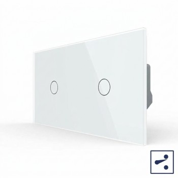 Сенсорный проходной выключатель Livolo на 2 клавиши (1+1),  2 модуля 