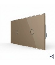 Сенсорный проходной выключатель Livolo на 2 клавиши (1+1),  2 модуля 