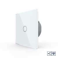 Сенсорный проходной радиоуправляемый одноклавишный выключатель Livolo, 1 модуль